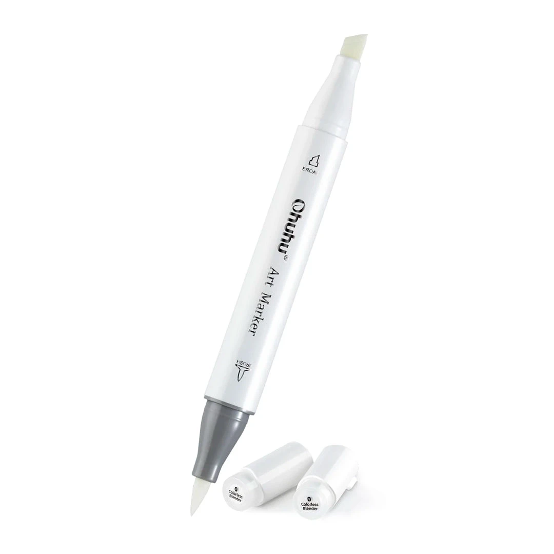Ohuhu Honolulu 0 Individual Colorless Blender Marker - Brush & Chisel Dual Tip 3 Ohuhu Honolulu 0 Individual Colorless Blender Marker - Brush & Chisel Dual Tip