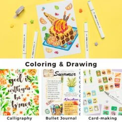 Ohuhu Dual Tip Water-Based Art Markers for Vibrant Illustrations -Ohuhu Store 117 water based markers 4