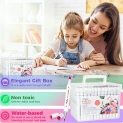 Ohuhu Dual Tip Water-Based Art Markers for Vibrant Illustrations -Ohuhu Store 117 water based markers 7