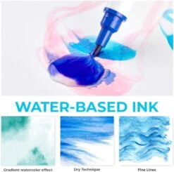 Ohuhu 36-Color Watercolor Brush Marker Set with Pad & Water Brush -Ohuhu Store 15910088192399