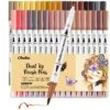 Ohuhu Maui 36 Skin Tone Colors Dual Tip Art Markers (Brush & Fineliner)
