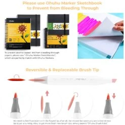 Ohuhu Honolulu 72 Colors Dual Tip Alcohol Art Markers with Carrying Case -Ohuhu Store 9 brush markers honolulu 1