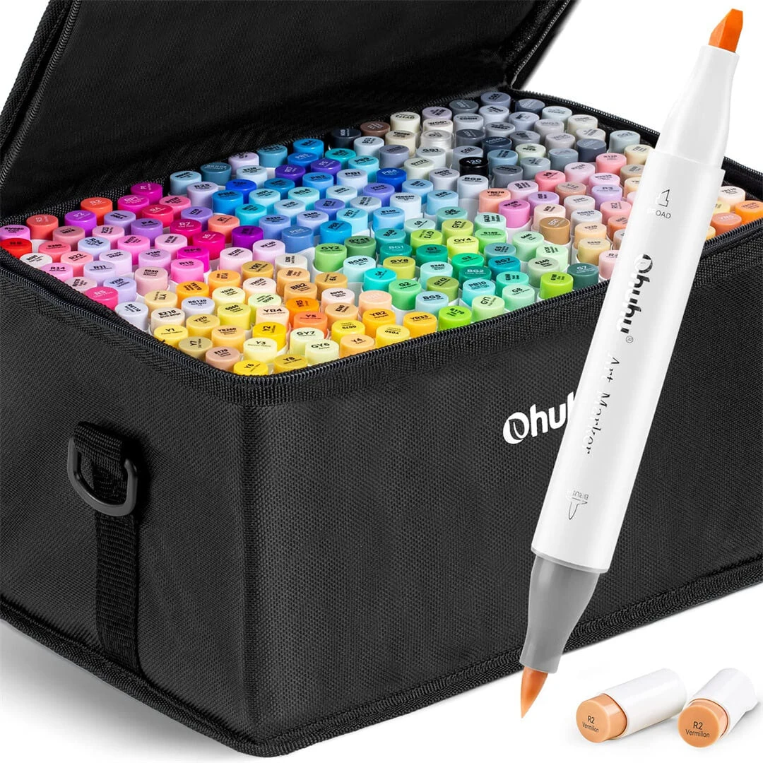 Ohuhu Honolulu 216 Colors Dual Tip Alcohol Art Markers Set 5 Ohuhu Honolulu 216 Colors Dual Tip Alcohol Art Markers Set - Image 3