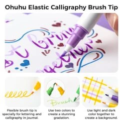 Ohuhu 24-Color Calligraphy Brush & Dot Marker Pens for Art & Lettering -Ohuhu Store Dot Marker Pens 5