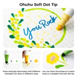 Ohuhu 24-Color Calligraphy Brush & Dot Marker Pens for Art & Lettering -Ohuhu Store Dot Marker Pens 6