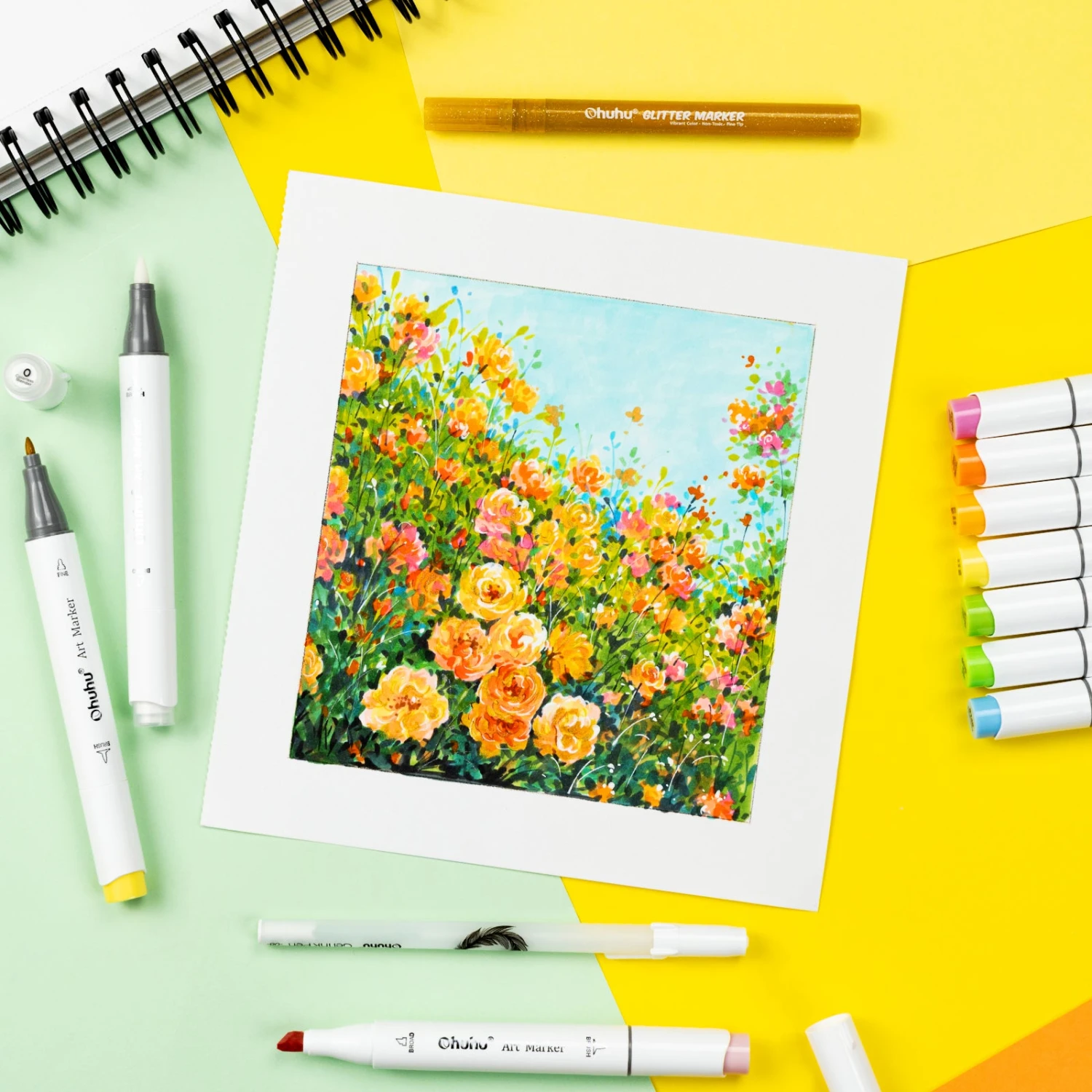 Ohuhu Honolulu 48 Mid-tone Colors Alcohol Markers with Dual Brush & Chisel Tips 8 Ohuhu Honolulu 48 Mid-tone Colors Alcohol Markers with Dual Brush & Chisel Tips - Image 6