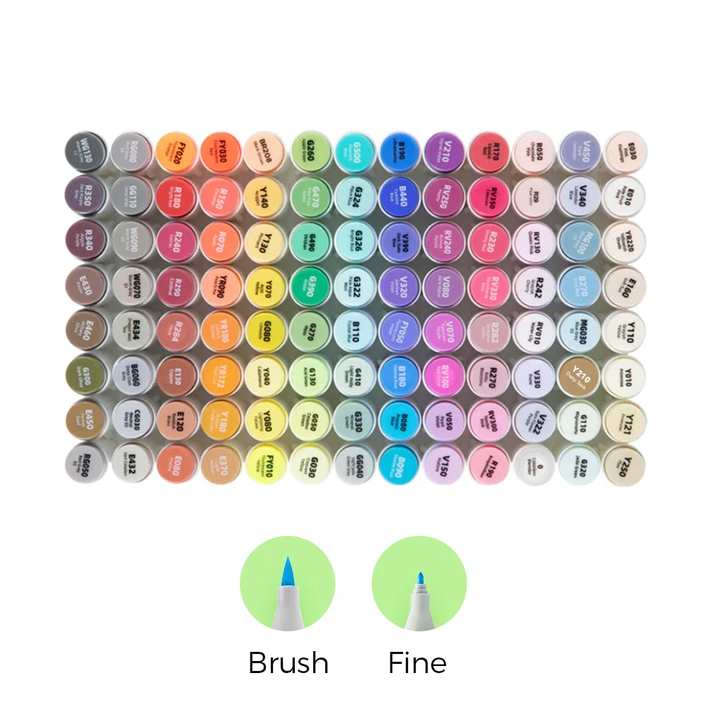 Ohuhu Honolulu 104-Color Dual Tip Alcohol Art Markers with Brush & Chisel 4 Ohuhu Honolulu 104-Color Dual Tip Alcohol Art Markers with Brush & Chisel - Image 2
