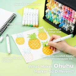 Ohuhu Honolulu Series 120-Color Dual Tip Alcohol Art Markers -Ohuhu Store Honolulu120Basic 2 fbb3743e 7b93 48b3 9dd1 7e6920c9c276