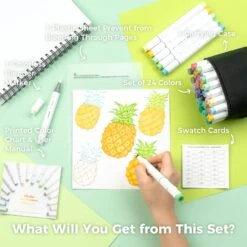 Ohuhu Honolulu 24 Basic Colors Dual Tips Alcohol Art Markers Set -Ohuhu Store Honolulu24Basic 1