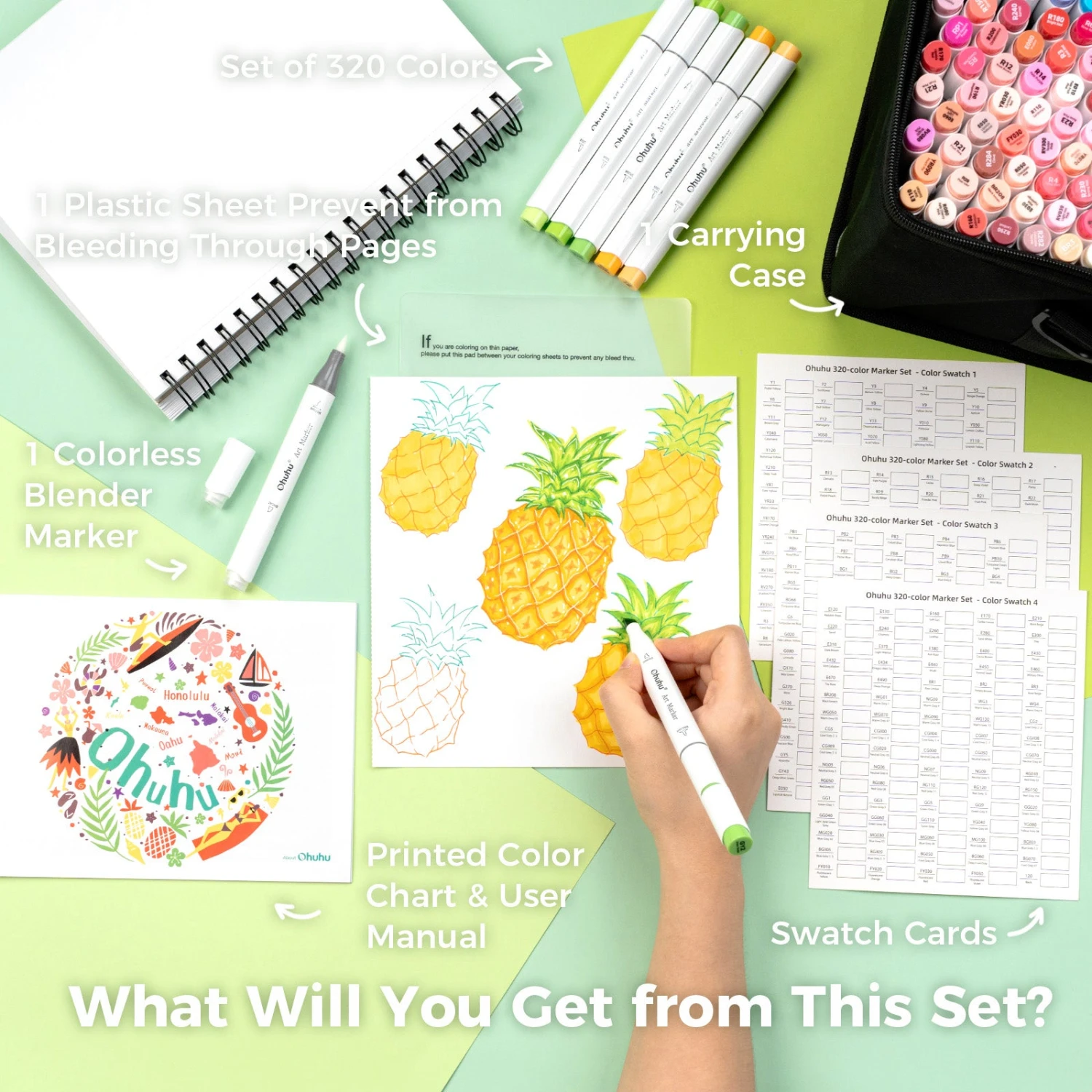 Ohuhu Honolulu 320 Colors Dual Tips Alcohol Art Markers 21 Ohuhu Honolulu 320 Colors Dual Tips Alcohol Art Markers - Image 19