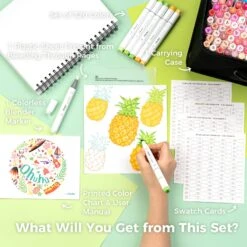 Ohuhu Honolulu Series Dual Tip Alcohol Markers: Brush & Chisel Tips 34 Ohuhu Honolulu Series Dual Tip Alcohol Markers: Brush & Chisel Tips -Ohuhu Store Honolulu320Basic 1