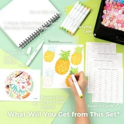 Ohuhu Honolulu Series Dual Tip Alcohol Markers: Brush & Chisel Tips 36 Ohuhu Honolulu Series Dual Tip Alcohol Markers: Brush & Chisel Tips -Ohuhu Store HonoluluB320Basic 1