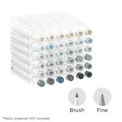 Ohuhu Honolulu 36 Gray Tone Alcohol Markers - Dual Tip Brush & Chisel Set