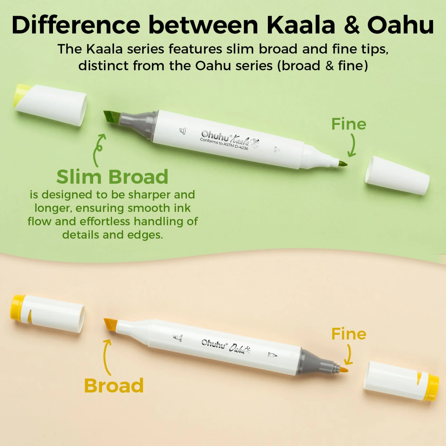 Ohuhu Kaala Dual Tip Alcohol Markers - 24 Professional Skin Tone Set 21 Ohuhu Kaala Dual Tip Alcohol Markers - 24 Professional Skin Tone Set - Image 19