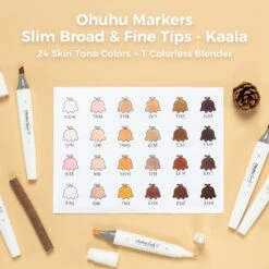 Ohuhu Kaala Dual Tip Alcohol Markers - 24 Professional Skin Tone Set 36 Ohuhu Kaala Dual Tip Alcohol Markers - 24 Professional Skin Tone Set -Ohuhu Store Kaala 24 SkinTone 4