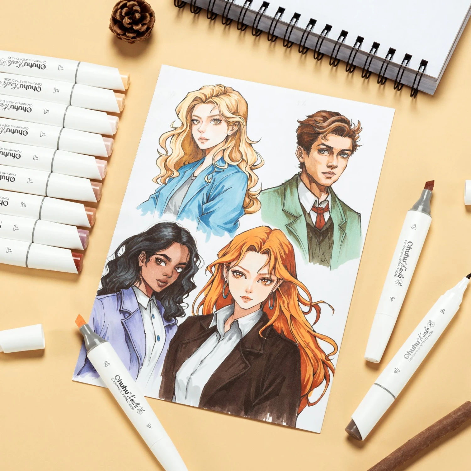 Ohuhu Kaala Dual Tip Alcohol Markers - 24 Professional Skin Tone Set 18 Ohuhu Kaala Dual Tip Alcohol Markers - 24 Professional Skin Tone Set - Image 16