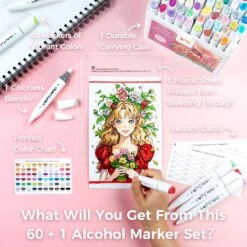 Ohuhu Kaala Series 60-Color Dual Tip Alcohol Art Markers 38 Ohuhu Kaala Series 60-Color Dual Tip Alcohol Art Markers -Ohuhu Store Kaala 60 Illustrations Brush 5