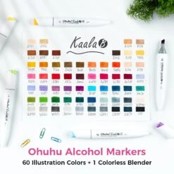 Ohuhu Kaala Series 60-Color Dual Tip Alcohol Art Markers 40 Ohuhu Kaala Series 60-Color Dual Tip Alcohol Art Markers -Ohuhu Store Kaala 60 Illustrations Brush 7