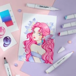 Ohuhu Kaala Series 60-Color Dual Tip Alcohol Art Markers 41 Ohuhu Kaala Series 60-Color Dual Tip Alcohol Art Markers -Ohuhu Store Kaala 60 Illustrations Brush 8