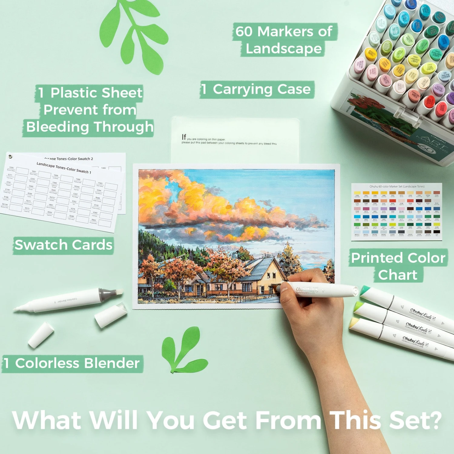 Ohuhu Kaala Four Tones 60-Count Slim Broad & Fine Dual Tip Alcohol Markers 15 Ohuhu Kaala Four Tones 60-Count Slim Broad & Fine Dual Tip Alcohol Markers - Image 13