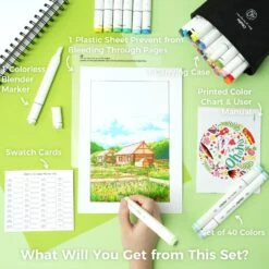 Ohuhu Oahu 40-Color Dual Tip Alcohol Art Markers with Carrying Case -Ohuhu Store Oahu markers 40 B 57f432cd b1f1 47f7 99ec d431a06f9d05