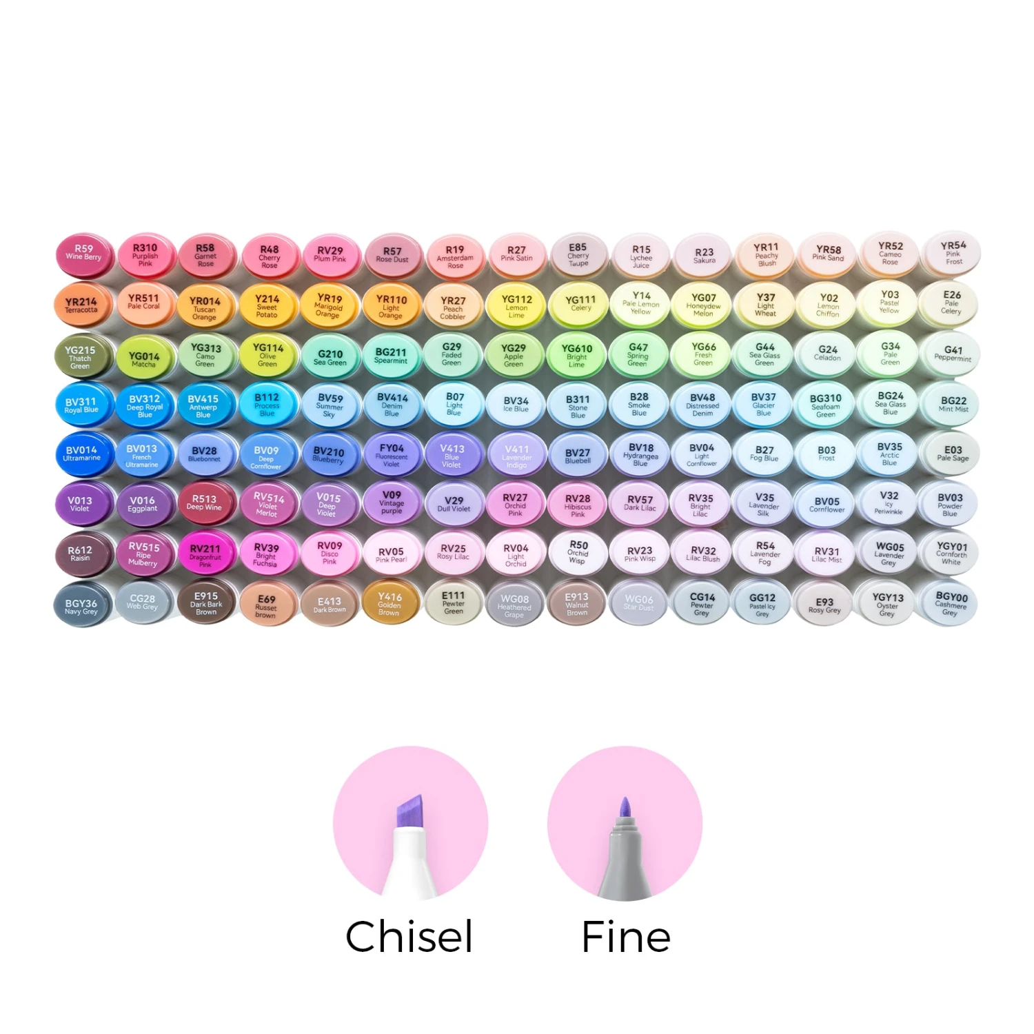 Ohuhu Oahu 120 Colors Dual Tip Alcohol Art Markers - Fine & Chisel Set