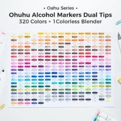 Ohuhu Oahu 320 Colors Dual Tip Alcohol Art Markers with Carrying Case -Ohuhu Store Oahu 320 basic V2 5