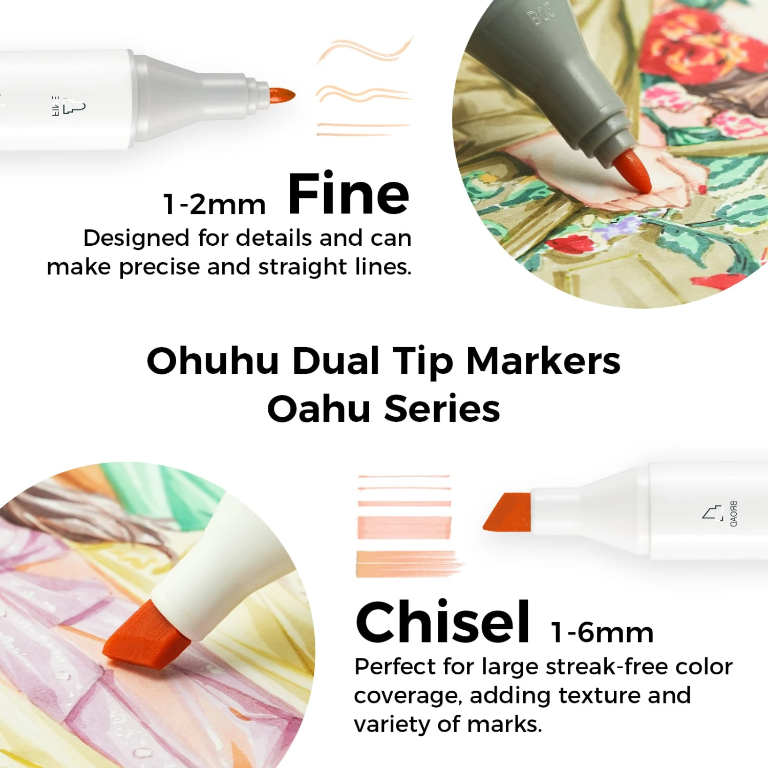 Ohuhu Oahu Series 36 Skin Tone Alcohol Art Markers with Dual Tips 6 Ohuhu Oahu Series 36 Skin Tone Alcohol Art Markers with Dual Tips - Image 4