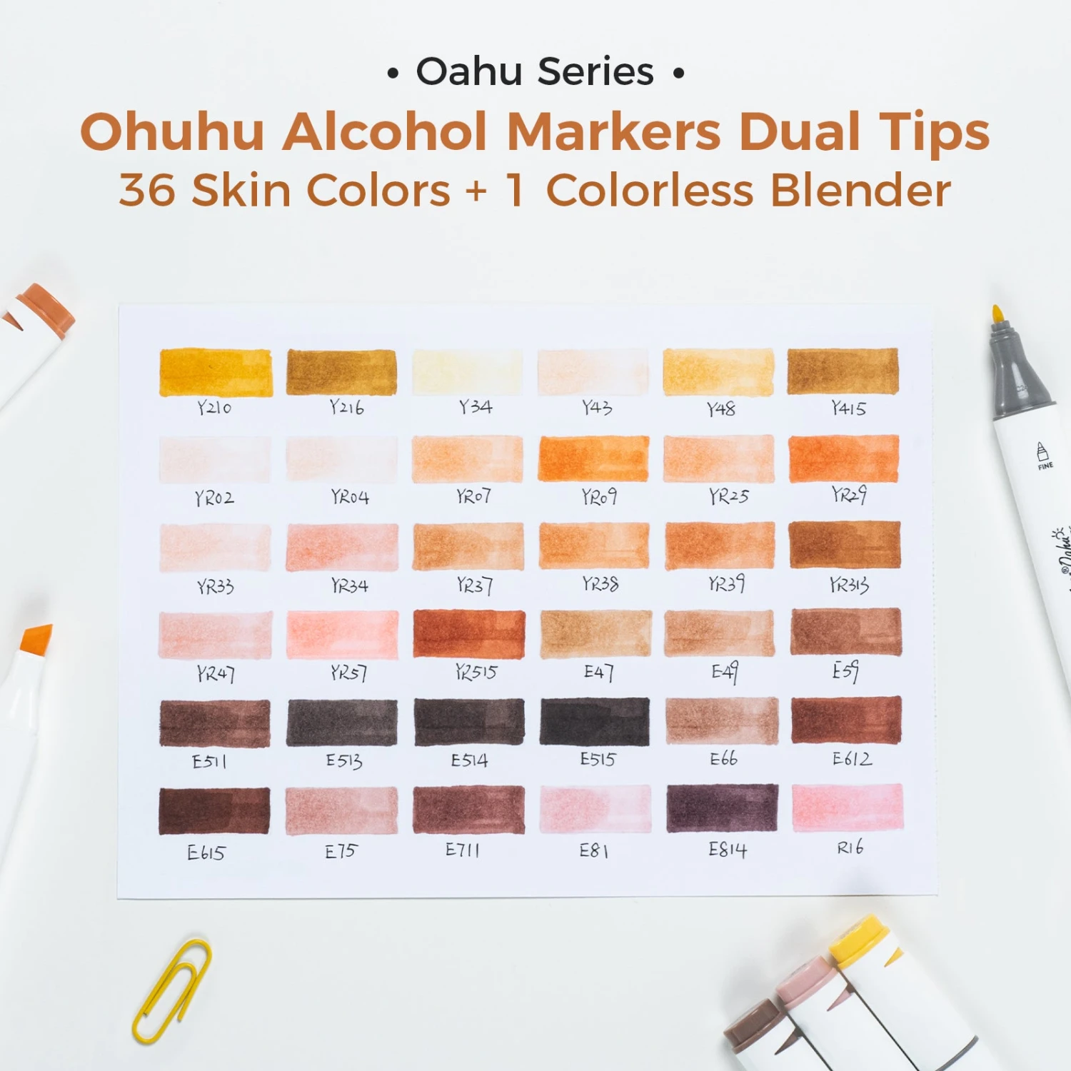 Ohuhu Oahu Series 36 Skin Tone Alcohol Art Markers with Dual Tips 17 Ohuhu Oahu Series 36 Skin Tone Alcohol Art Markers with Dual Tips - Image 15