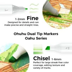 Ohuhu Oahu 40-Color Dual Tip Alcohol Art Markers with Carrying Case -Ohuhu Store Oahu 40 100 color 1