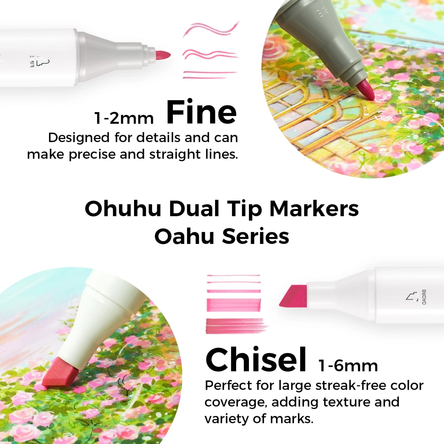 Ohuhu Oahu 48 Pastel Colors Dual Tip Alcohol Art Markers 6 Ohuhu Oahu 48 Pastel Colors Dual Tip Alcohol Art Markers - Image 4