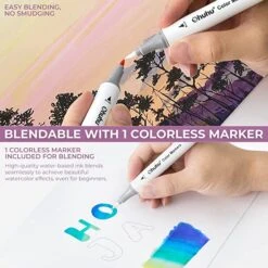 Ohuhu Dual Tip Water-Based Art Markers for Vibrant Illustrations -Ohuhu Store Ohuhu60ColorsDualTipsWater BasedArtMarkers 3