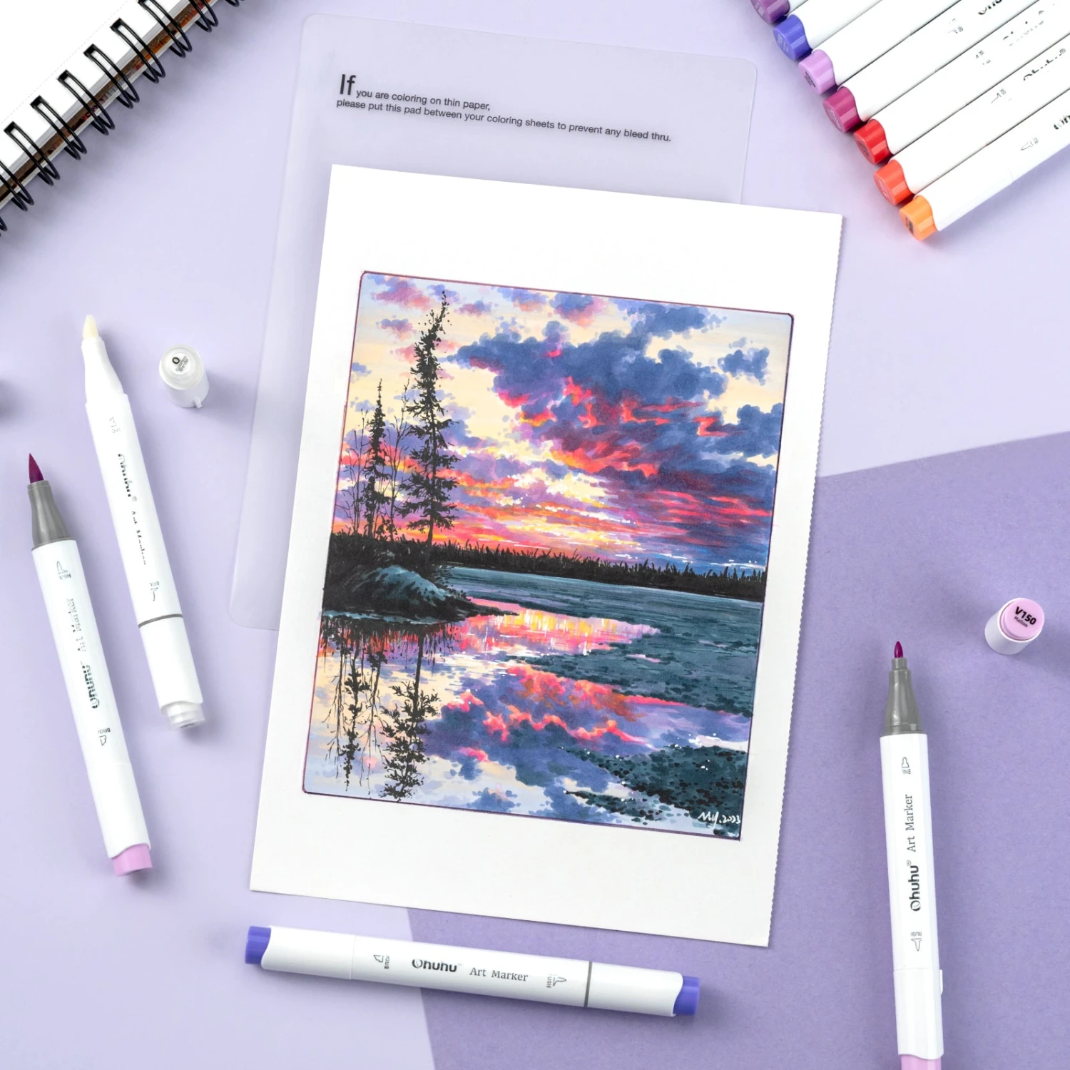 Ohuhu Honolulu 104-Color Dual Tip Alcohol Art Markers with Brush & Chisel 6 Ohuhu Honolulu 104-Color Dual Tip Alcohol Art Markers with Brush & Chisel - Image 4