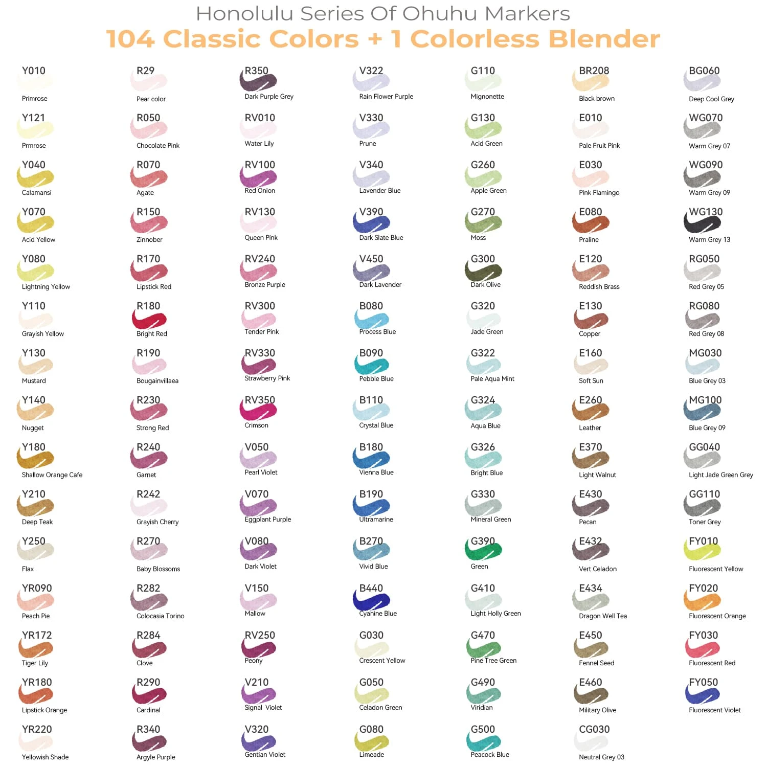 Ohuhu Honolulu 104-Color Dual Tip Alcohol Art Markers with Brush & Chisel 8 Ohuhu Honolulu 104-Color Dual Tip Alcohol Art Markers with Brush & Chisel - Image 6