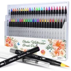 Ohuhu Watercolor Brush Markers Set - 24 Vibrant Colors for Art & Lettering -Ohuhu Store SKU 01 48colors