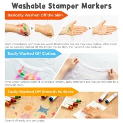 Ohuhu Washable Stamper Kids Dual Tips Water-based Markers -Ohuhu Store StamperKidsmarker 2