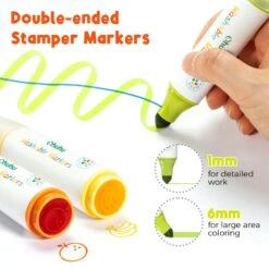 Ohuhu Washable Stamper Kids Dual Tips Water-based Markers -Ohuhu Store Stamper markers 2