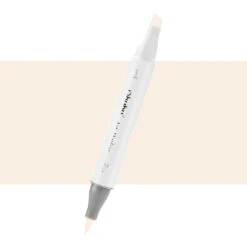 Ohuhu Honolulu Y110 Individual Marker - Grayish Yellow Brush & Chisel Tip