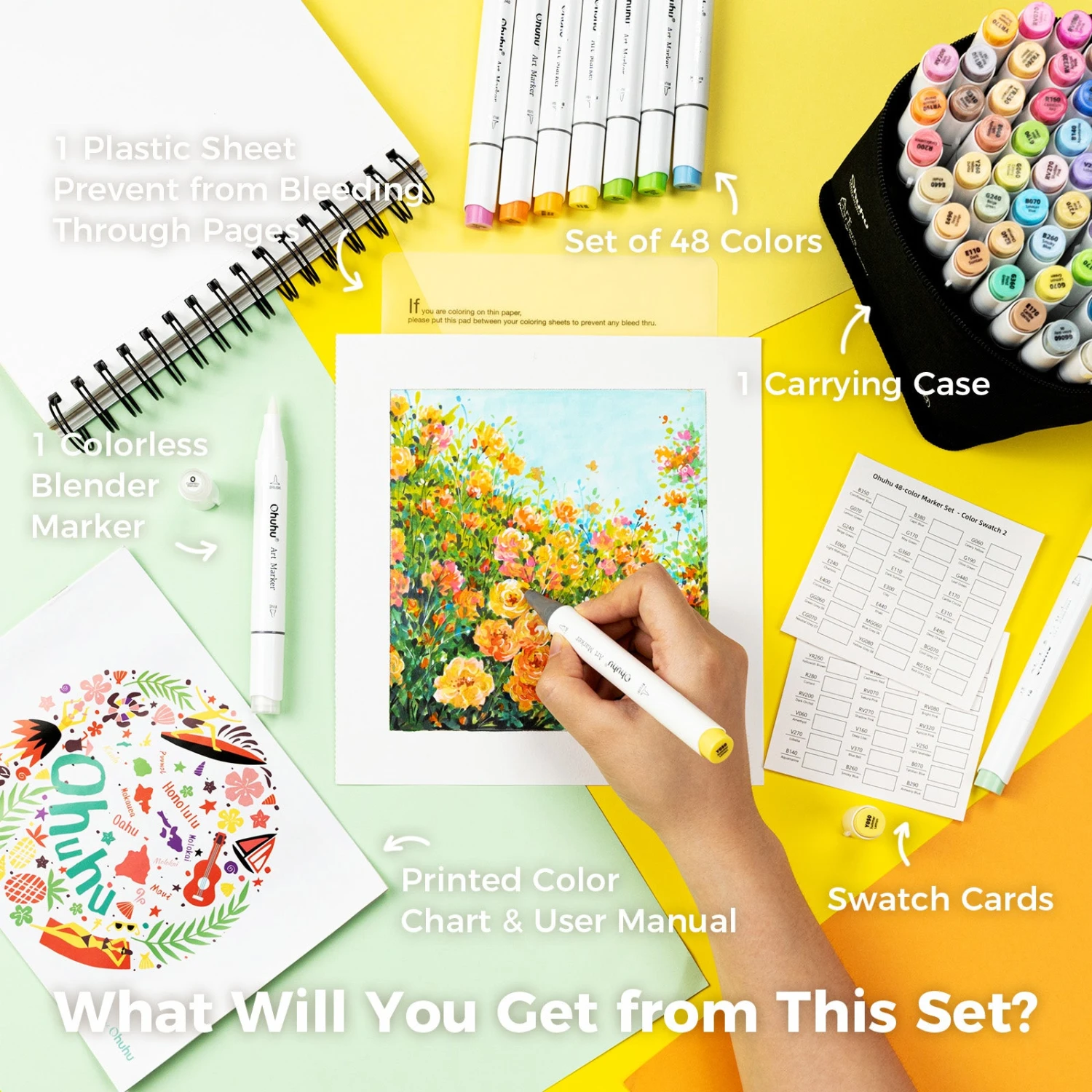 Ohuhu Honolulu 48 Mid-tone Colors Alcohol Markers with Dual Brush & Chisel Tips 15 Ohuhu Honolulu 48 Mid-tone Colors Alcohol Markers with Dual Brush & Chisel Tips - Image 13