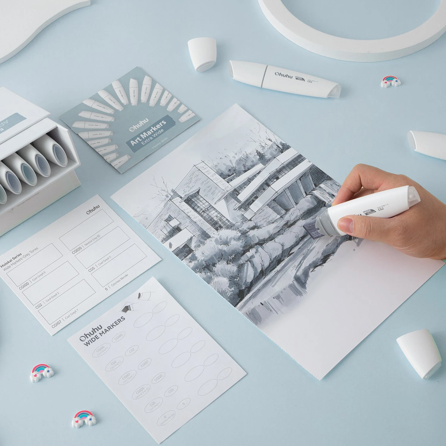 Ohuhu Molokai 24-Piece Extra-wide Tip Alcohol Art Marker Set 17 Ohuhu Molokai 24-Piece Extra-wide Tip Alcohol Art Marker Set - Image 15