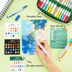 Ohuhu Acrylic Markers 24 Colors 48-Pack - Fine and Medium Dual Tips -Ohuhu Store Y30 80601 15 2