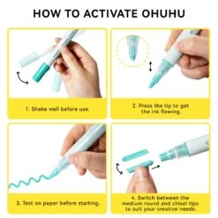 Ohuhu Acrylic Markers 24 Colors 48-Pack - Fine and Medium Dual Tips -Ohuhu Store Y30 80601 15 4