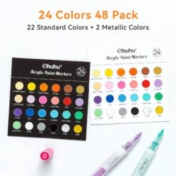 Ohuhu Acrylic Markers 24 Colors 48-Pack - Fine and Medium Dual Tips -Ohuhu Store Y30 80601 15 5