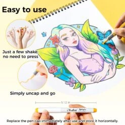 Ohuhu Nahuku Series 48-Pack Direct-Ink Acrylic Brush Tip Markers -Ohuhu Store Y30 80601 84Nahuku7