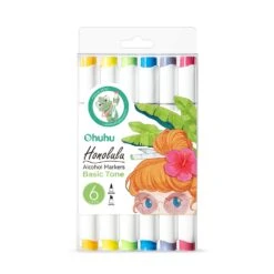 Ohuhu Honolulu Series 6-Color Dual Tip Alcohol Art Markers