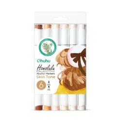Ohuhu Honolulu Series 6-Color Dual Tip Alcohol Art Markers -Ohuhu Store basic 6 pack v2 9