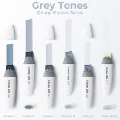 Ohuhu Molokai 24-Piece Extra-wide Tip Alcohol Art Marker Set 31 Ohuhu Molokai 24-Piece Extra-wide Tip Alcohol Art Marker Set -Ohuhu Store grey tones png