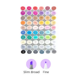 Ohuhu Kaala Four Tones 60-Count Slim Broad & Fine Dual Tip Alcohol Markers