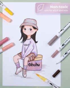 Ohuhu Maui 36 Skin Tone Colors Dual Tip Art Markers (Brush & Fineliner) -Ohuhu Store maui