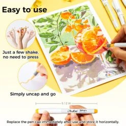 Ohuhu Direct-Ink Acrylic Markers - 24 Professional Colors (Nahuku Series) -Ohuhu Store nahuku 24 0 9